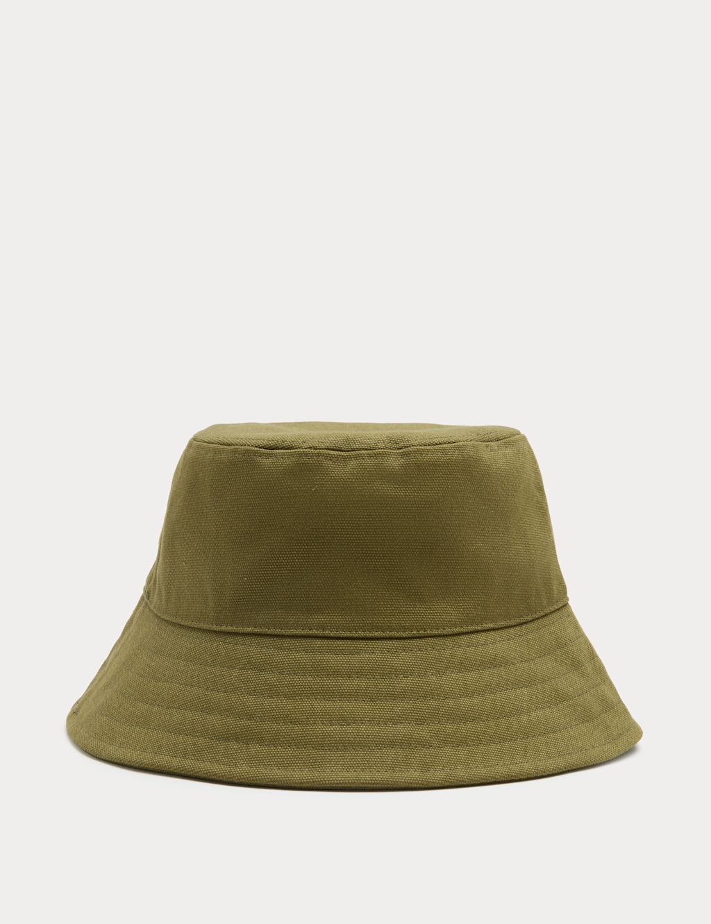 M&S Pure Cotton Canvas Bucket Hat - L - XL - Olive, Olive