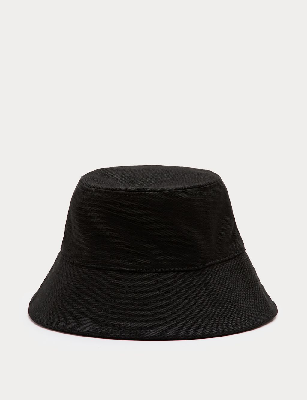 M&S Pure Cotton Canvas Bucket Hat - S - M - Black, Black