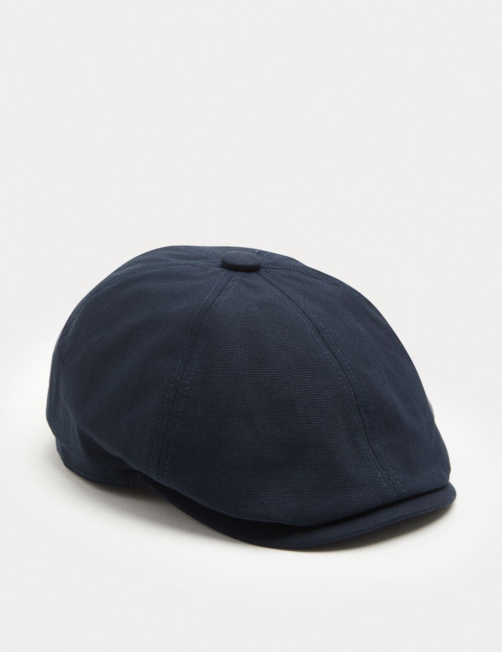 M&S Pure Cotton Flat Cap - S - M - Navy, Navy
