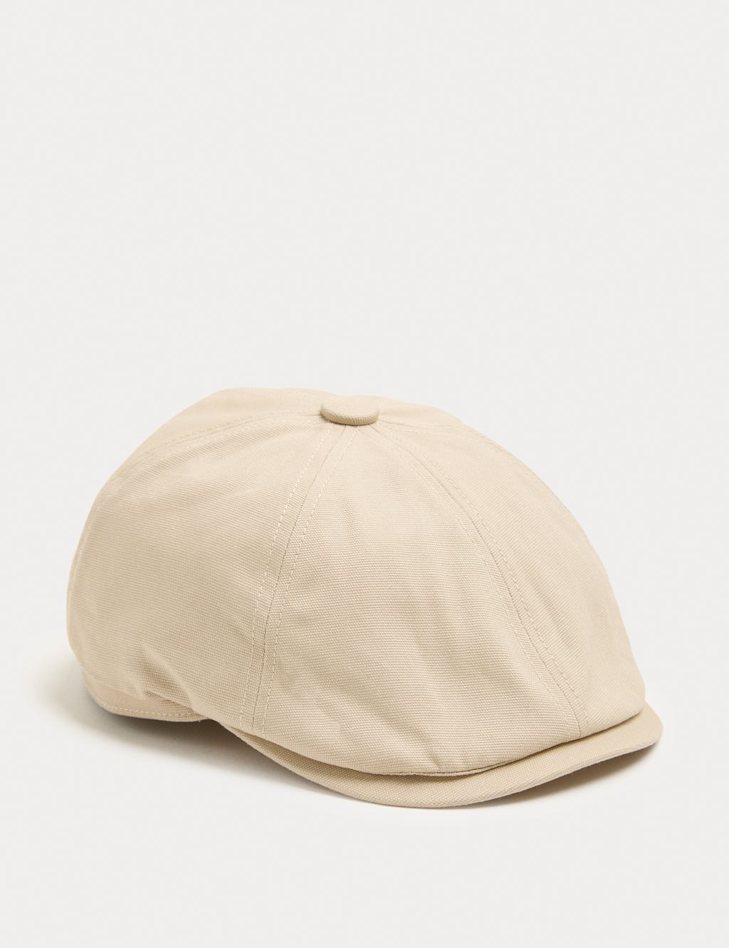 M&S Pure Cotton Flat Cap - S - M - Stone, Stone