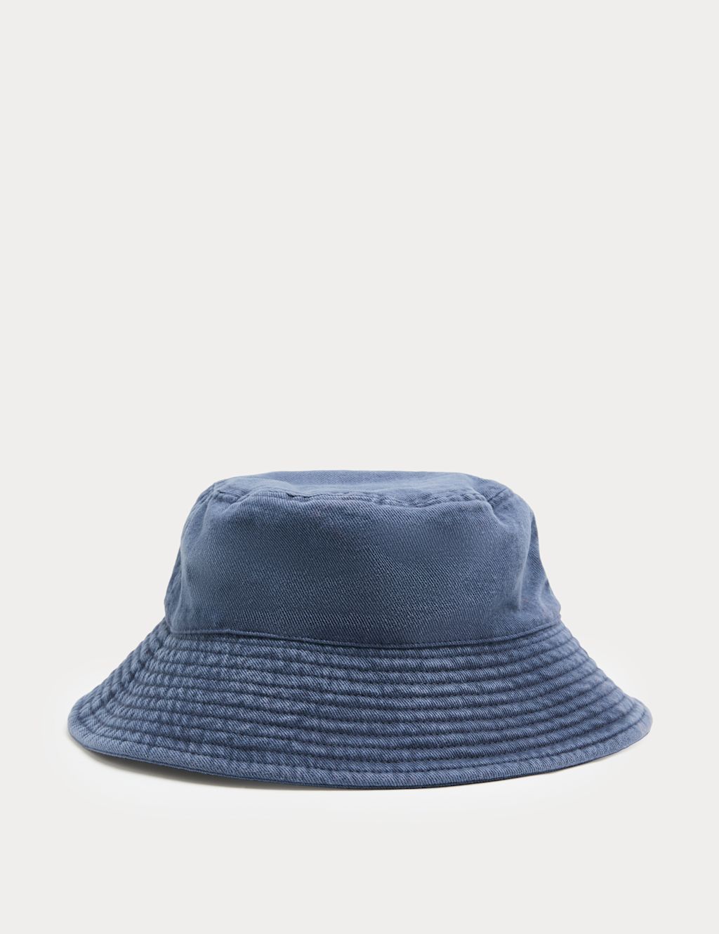 M&S Pure Cotton Bucket Hat - L - XL - Mid Blue, Mid Blue