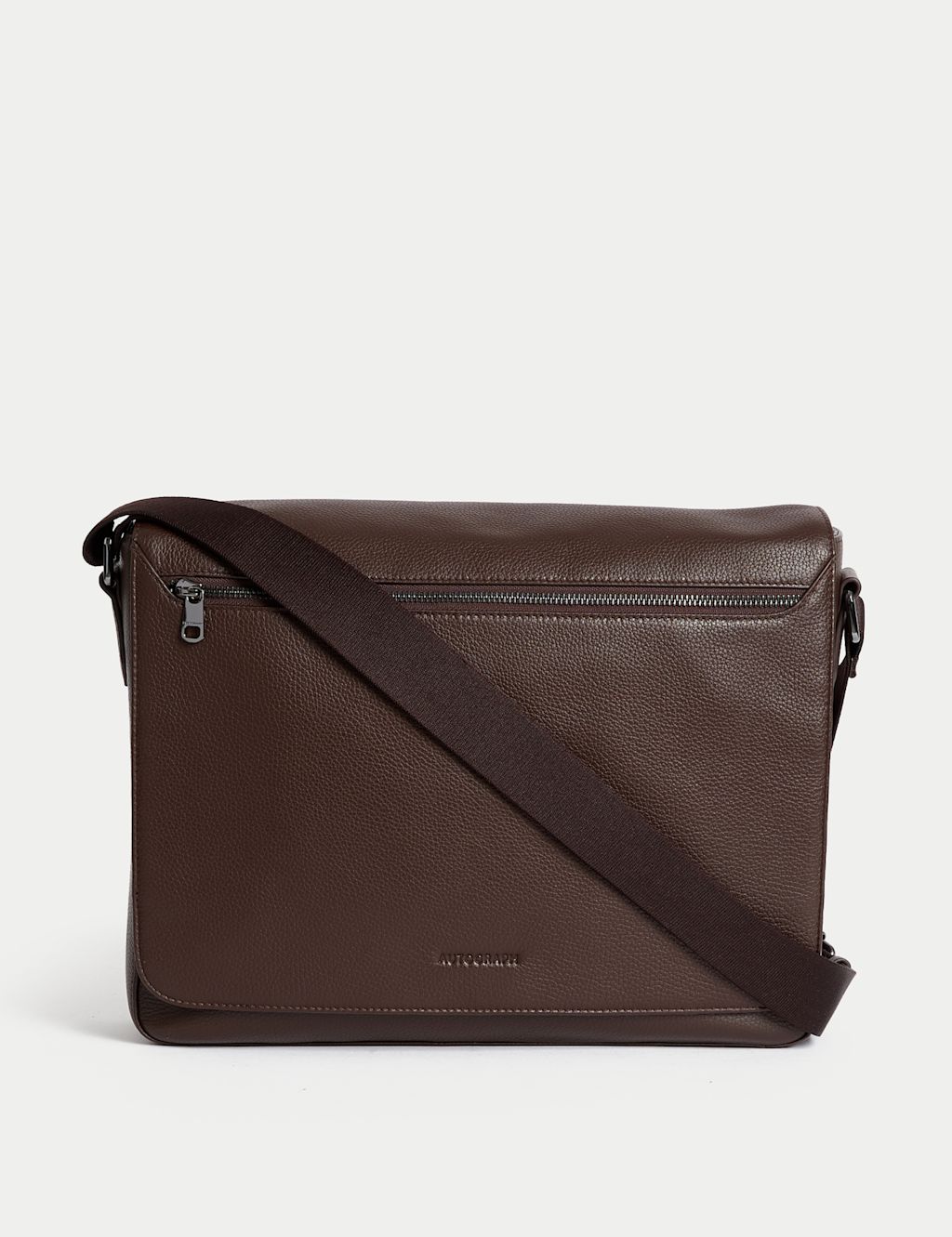 Autograph Leather Pebble Grain Messenger Bag - 1SIZE - Brown, Brown