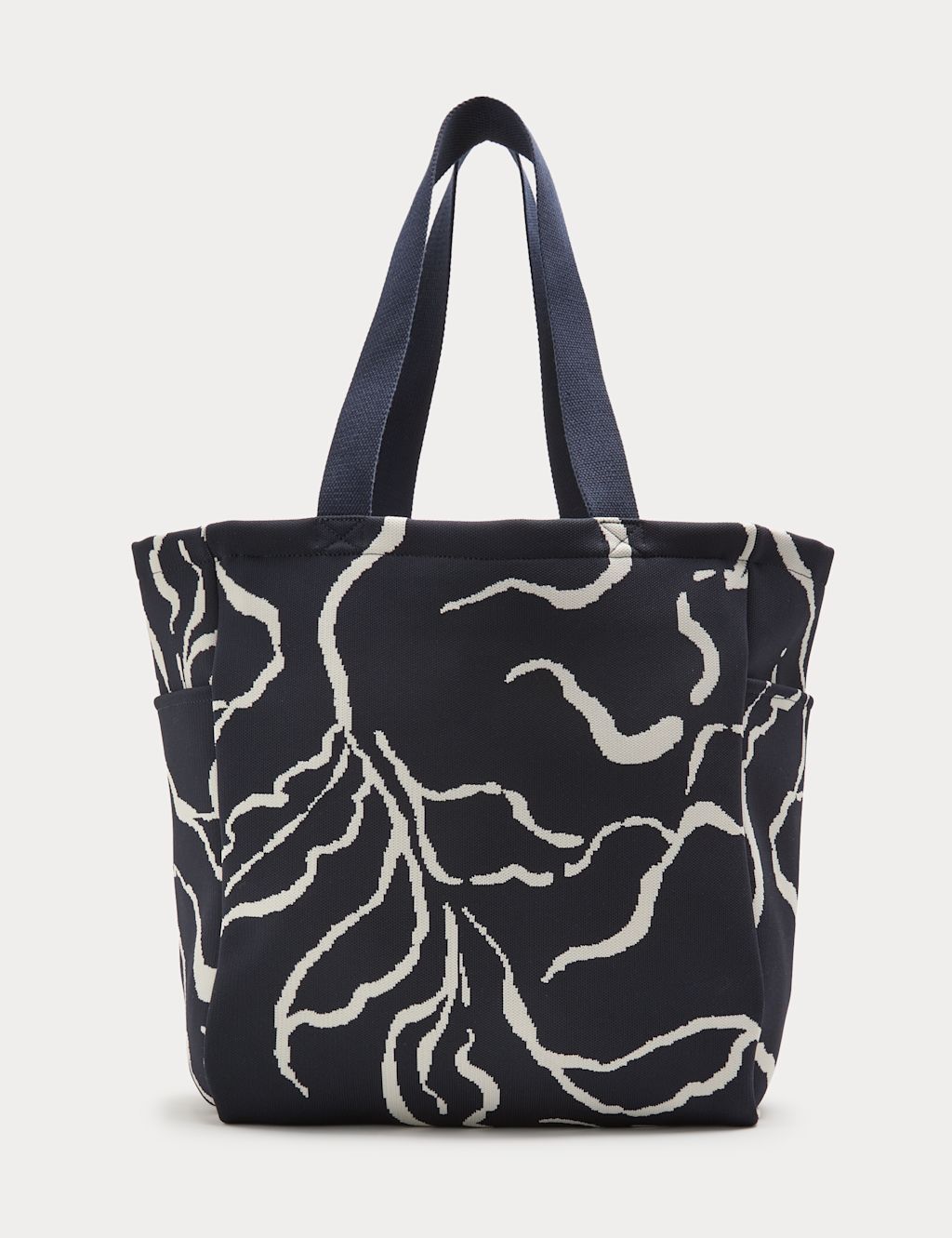 Autograph Floral Tote Bag - Dark Navy, Dark Navy