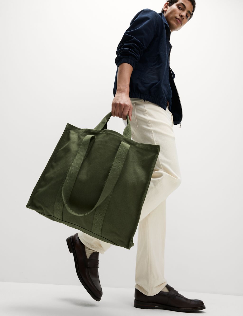 M&S Canvas Tote Bag - 1SIZE - Khaki, Khaki