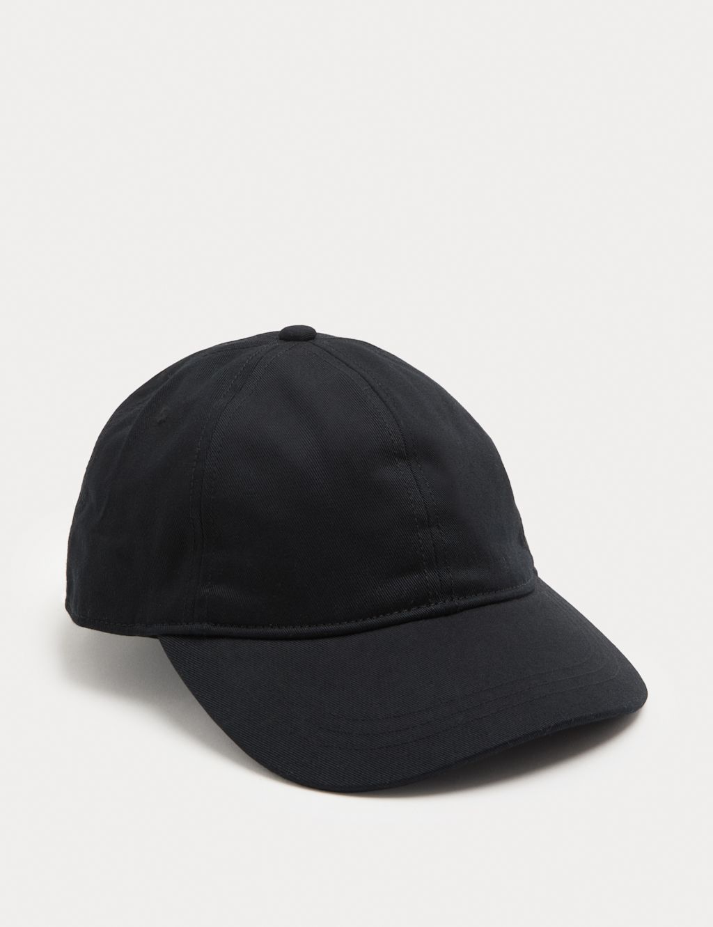 M&S Pure Cotton Baseball Cap - Black, Black