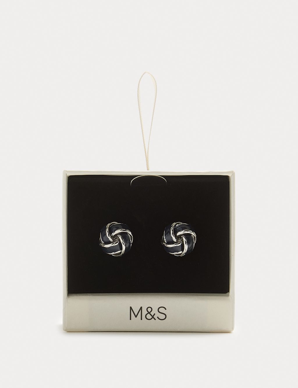M&S Silver Blue Knot Cufflinks - Silver Mix, Silver Mix