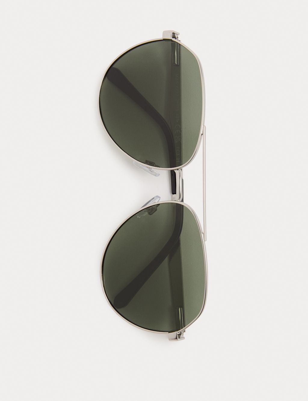 M&S Metal Aviator Polarised Sunglasses - Silver, Silver