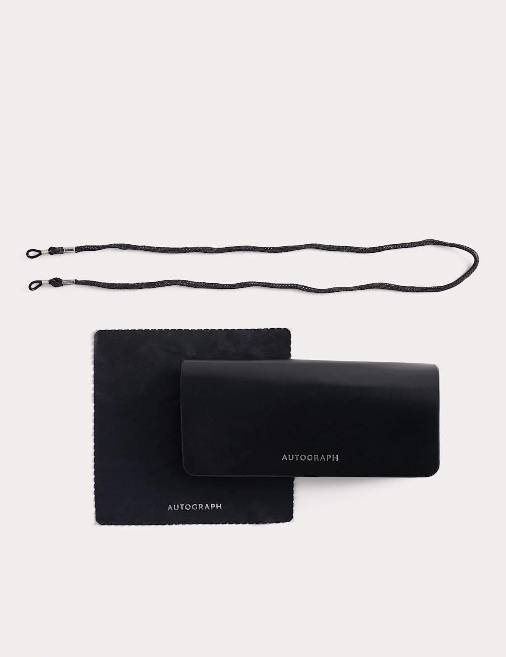 Autograph Faux Leather Sunglasses Case - Black, Black