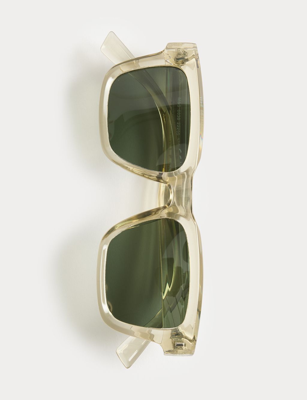 M&S Chunky D-Frame Polarised Sunglasses - Green, Green