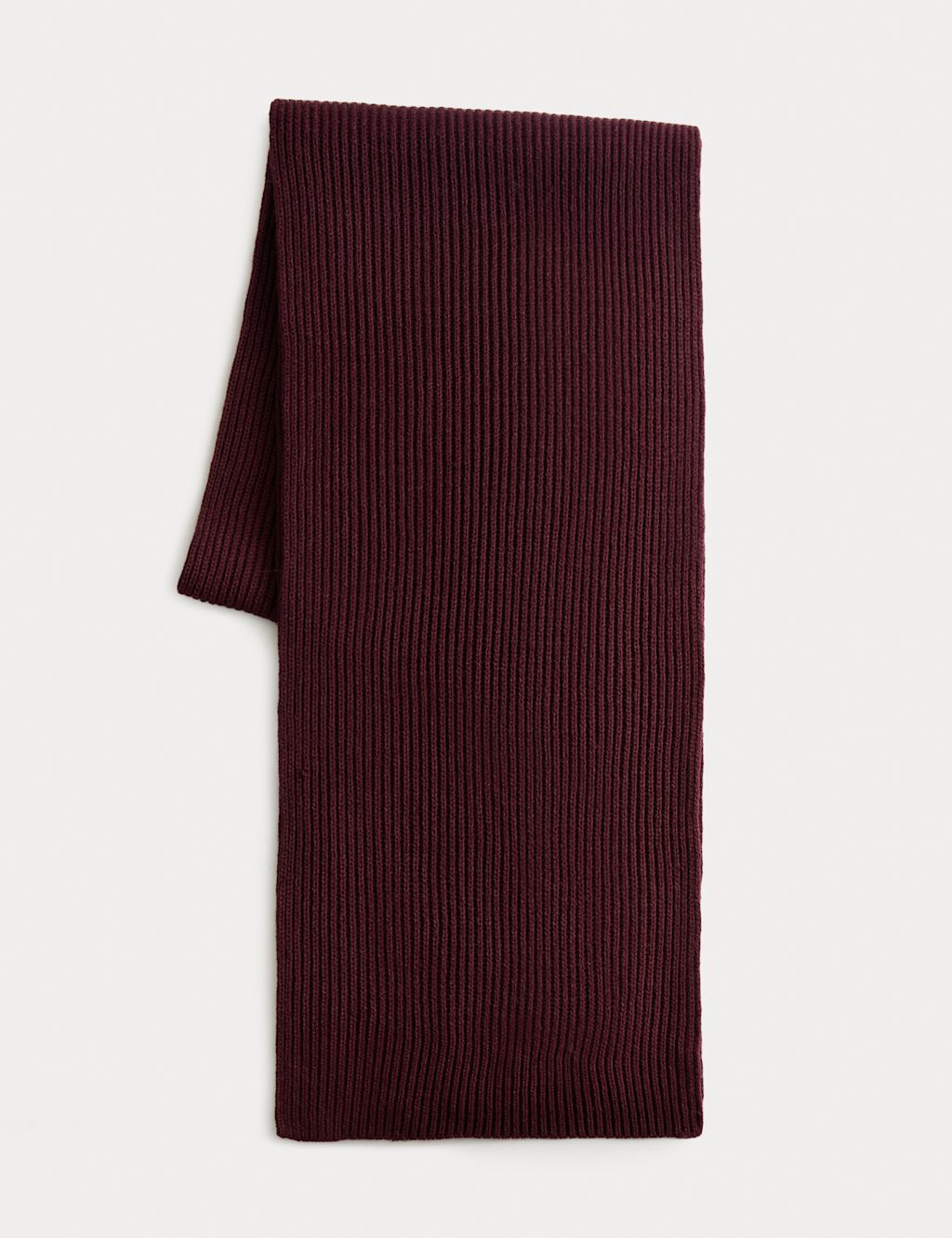 M&S Knitted Scarf - 1SIZE - Dark Burgundy, Dark Burgundy