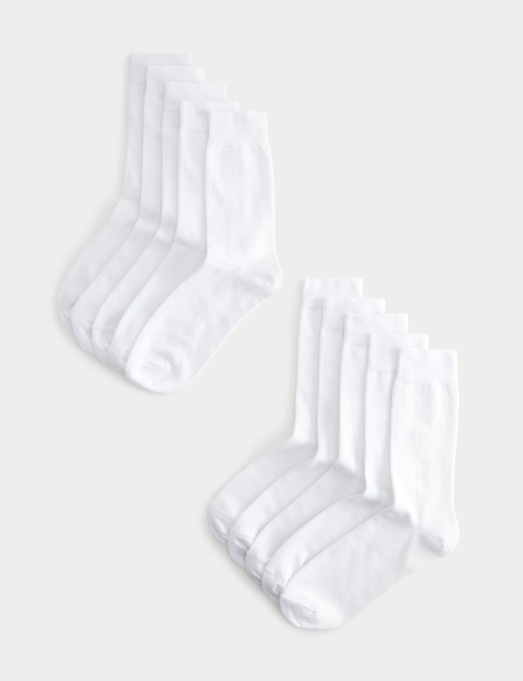 M&S 10 Pack Cool & Fresh&trade; Cotton Rich Socks - 12&frac12;-14&frac12; - White, White