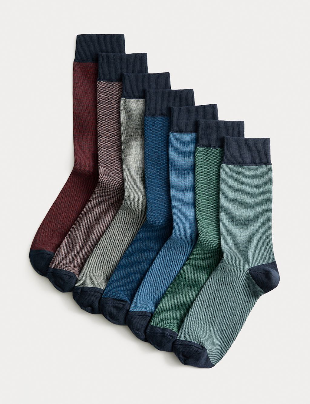 M&S 7 Pack Cool & Fresh&trade; Cotton Rich Socks - 12&frac12;-14&frac12; - Multi, Multi