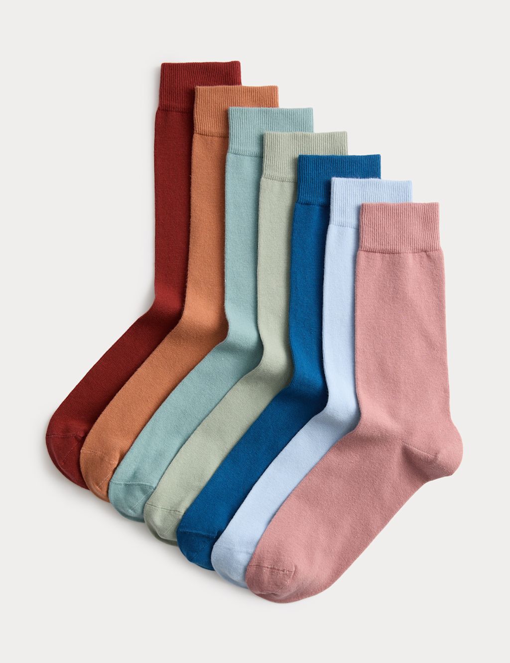 M&S 7 Pack Cool & Fresh&trade; Cotton Rich Socks - 6-8&frac12; - Multi, Multi