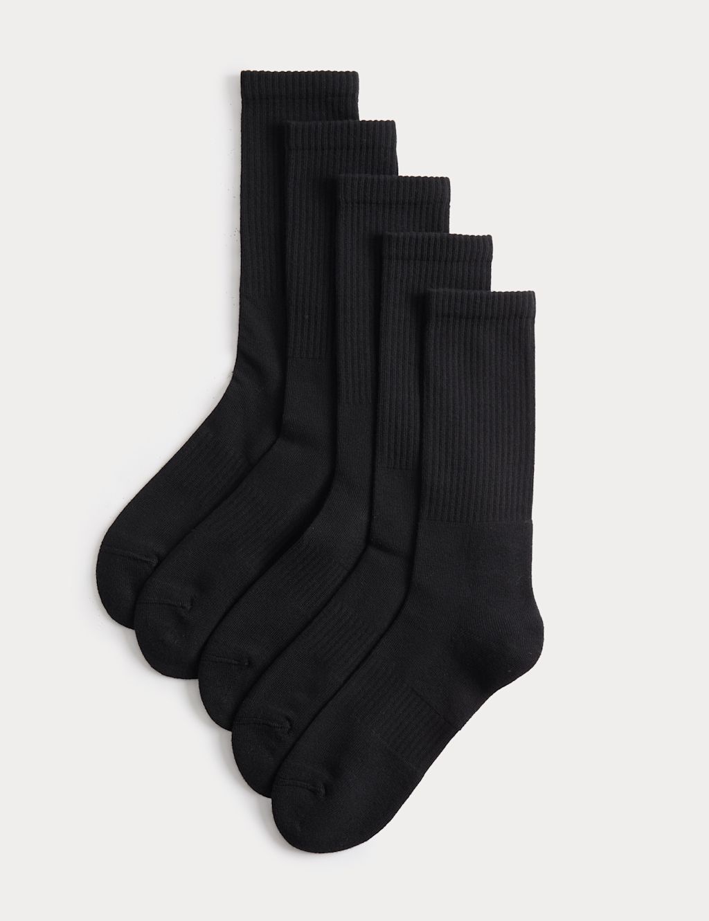 Goodmove 5 Pack Cool & Fresh&trade; Cotton Rich Sports Socks - 6-8&frac12; - Black, Black