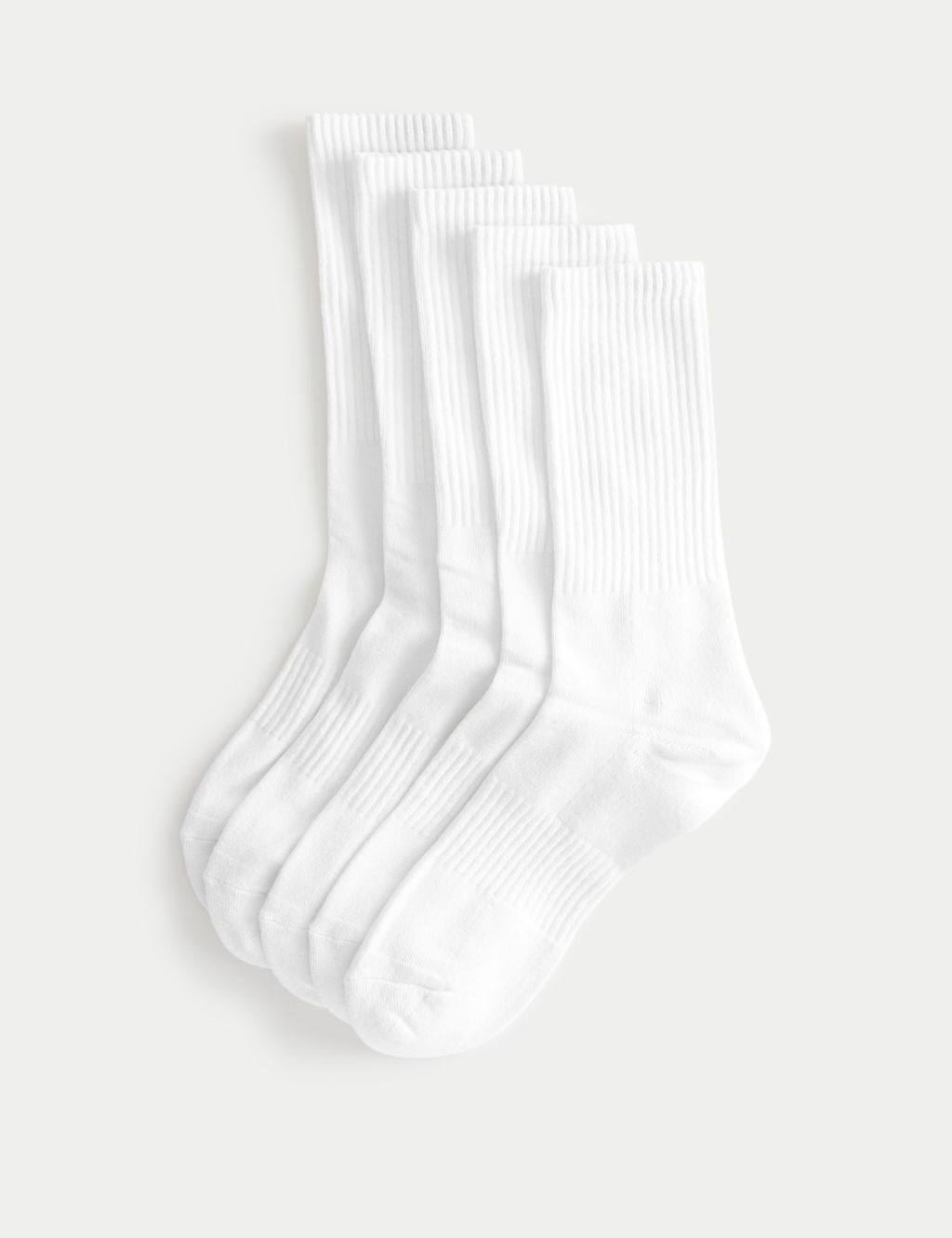Goodmove 5 Pack Cool & Fresh&trade; Cotton Rich Sports Socks - 12&frac12;-14&frac12; - White, White