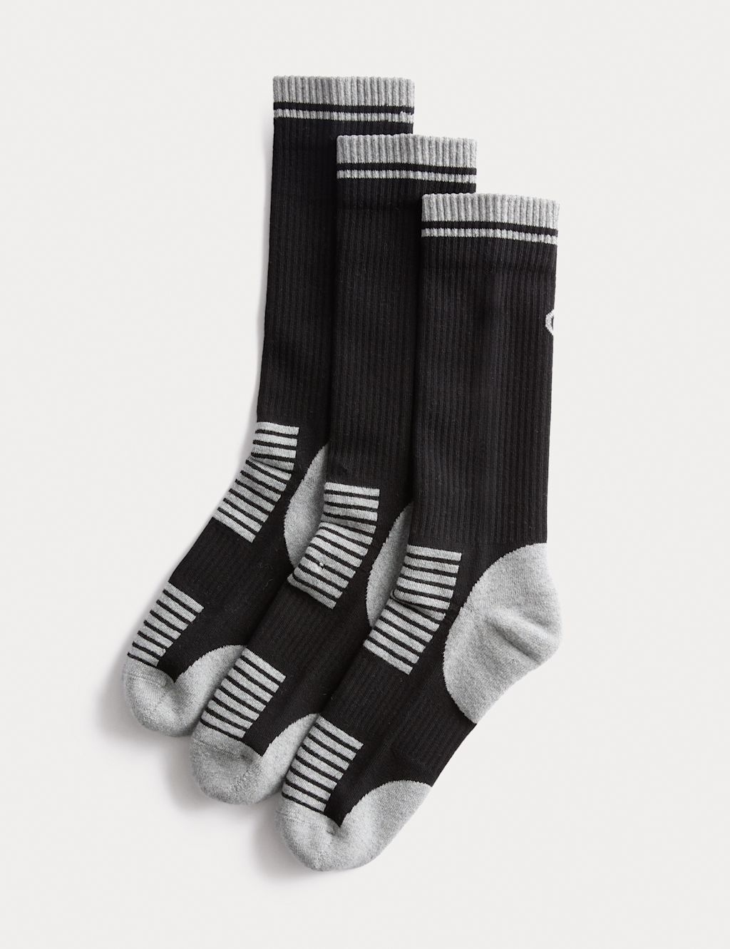 Goodmove 3 Pack Cool & Fresh&trade; Reflective Cushioned Socks - 9-12 - Black Mix, Black Mix