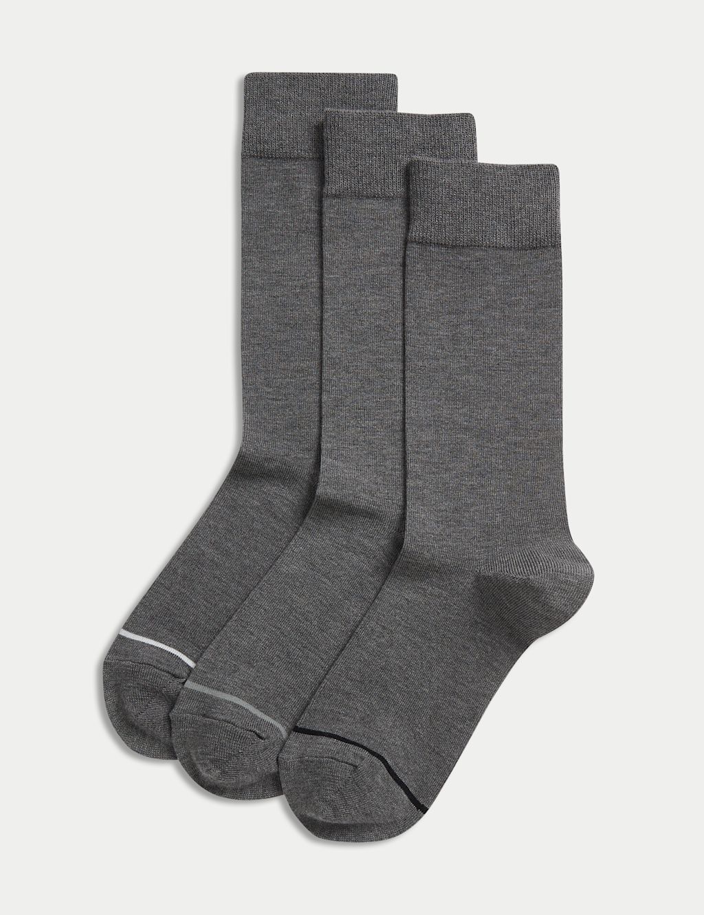 M&S 3 Pack Heatgen&trade; Light Thermal Socks - 6-8&frac12; - Dark Grey Mix, Dark Grey Mix