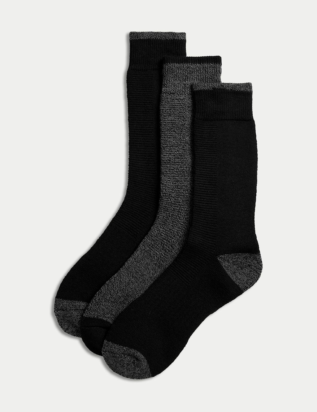 M&S 3 Pack Heatgen&trade; Maximum Warmth Thermal Socks - 6-8&frac12; - Black, Black
