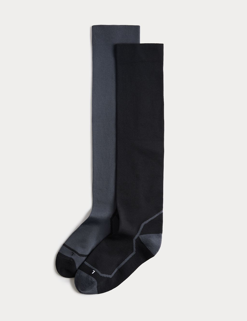 M&S 2 Pack Light Compression Socks - 12&frac12;-14&frac12; - Black Mix, Black Mix