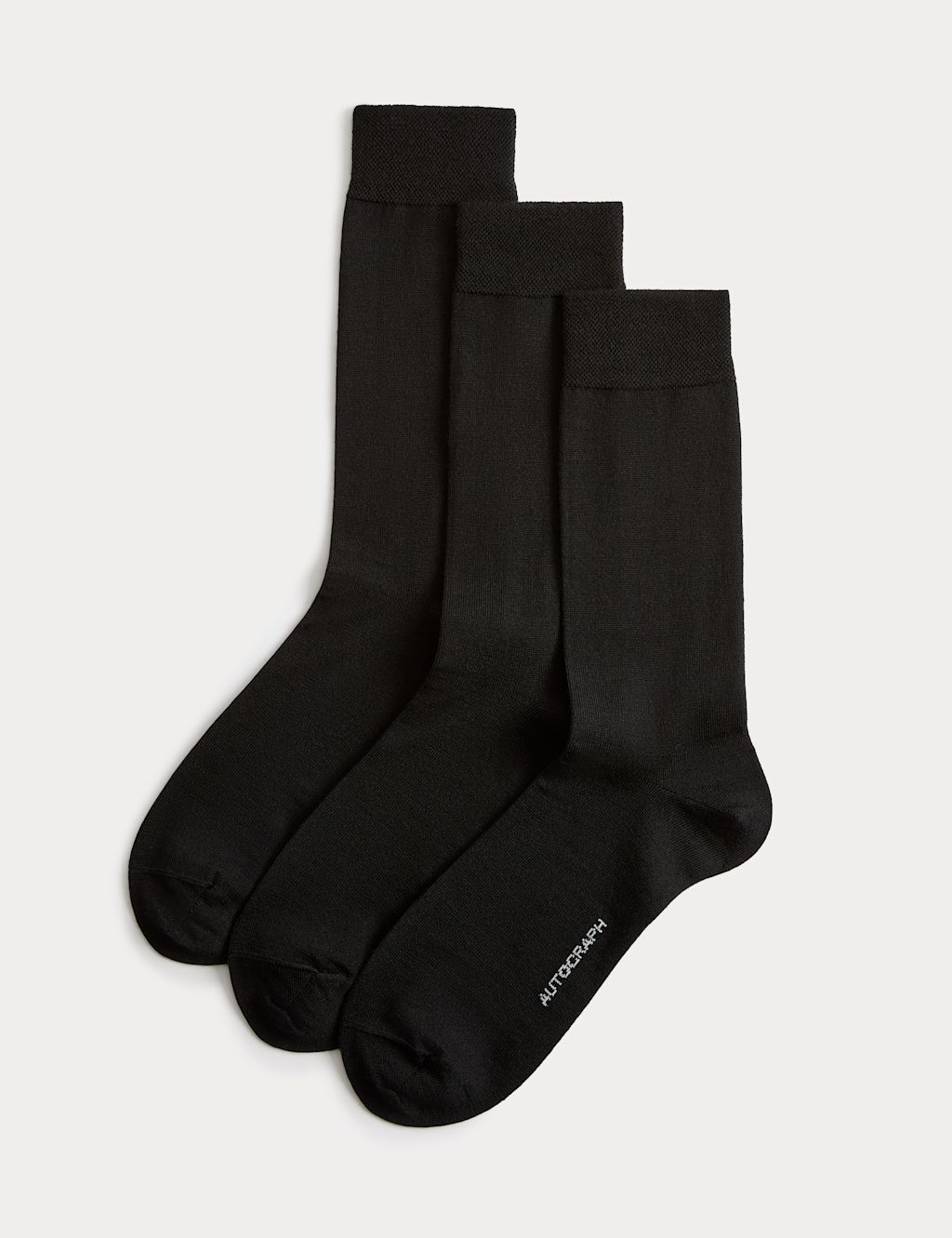 Autograph 3 Pack Merino Wool Blend Socks - 6-8&frac12; - Black, Black