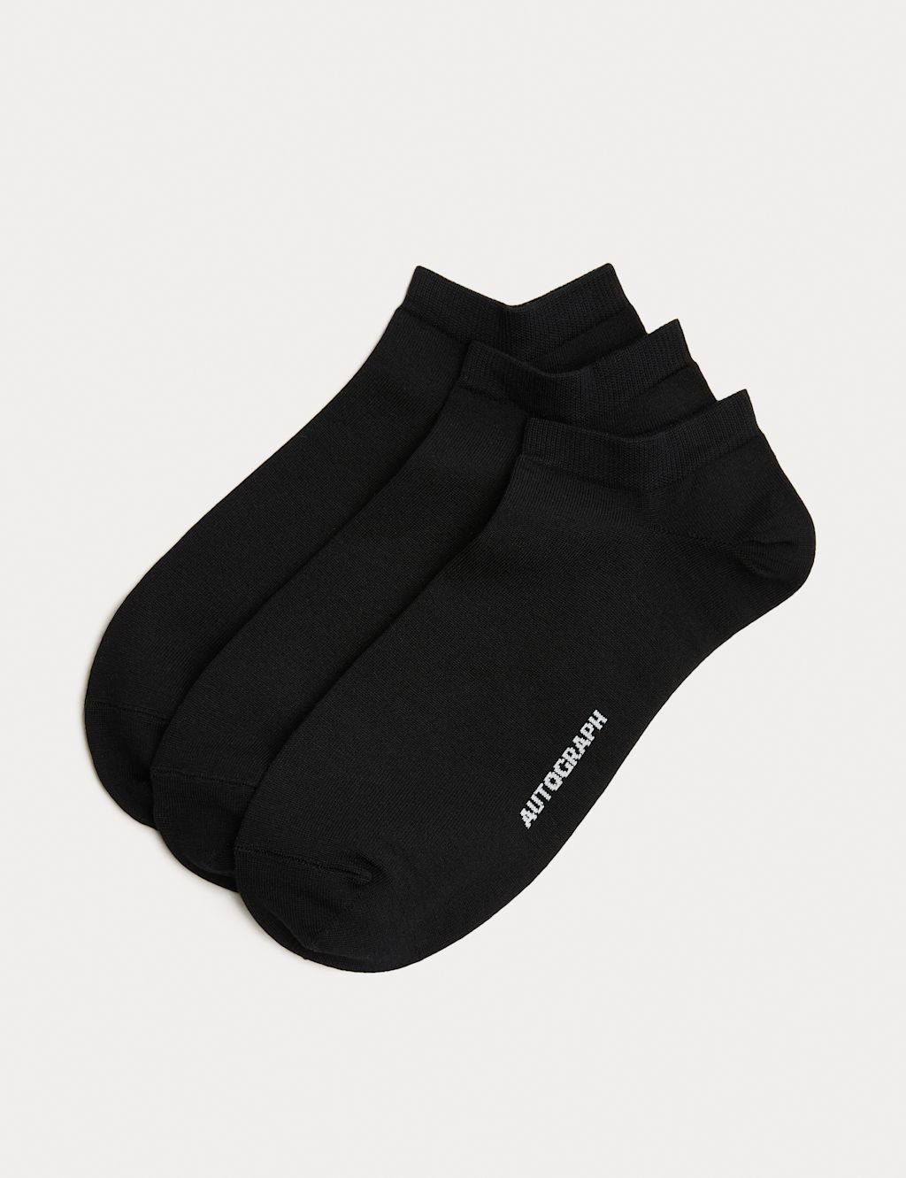 Autograph 3 Pack Egyptian Cotton Rich Trainer Liners&trade; - 6-8&frac12; - Black, Black