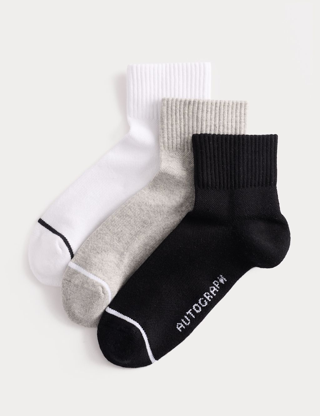 Autograph 3 Pack Pima Cotton Rich Quarter Liner Socks - 12&frac12;-14&frac12; - Multi, Multi