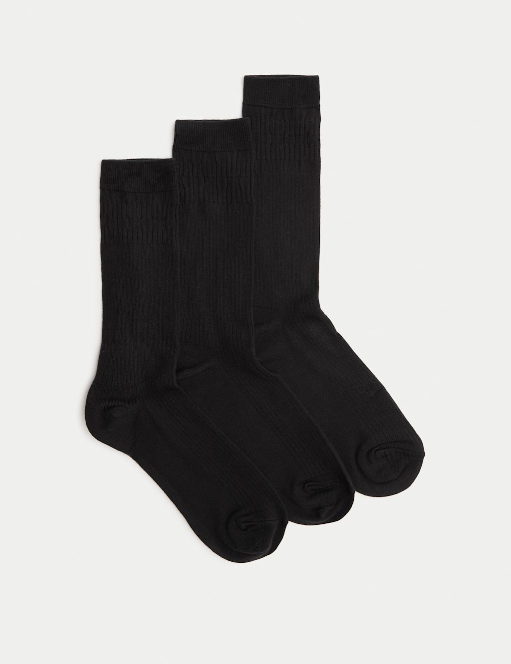 M&S 3 Pack Light Thermal Gentle Grip Socks - 12&frac12;-14&frac12; - Black, Black