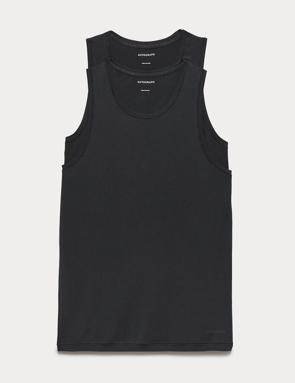 Autograph 2 Pack Modal Rich 360 Flex Sleeveless Vest - 2XL - Black, Black