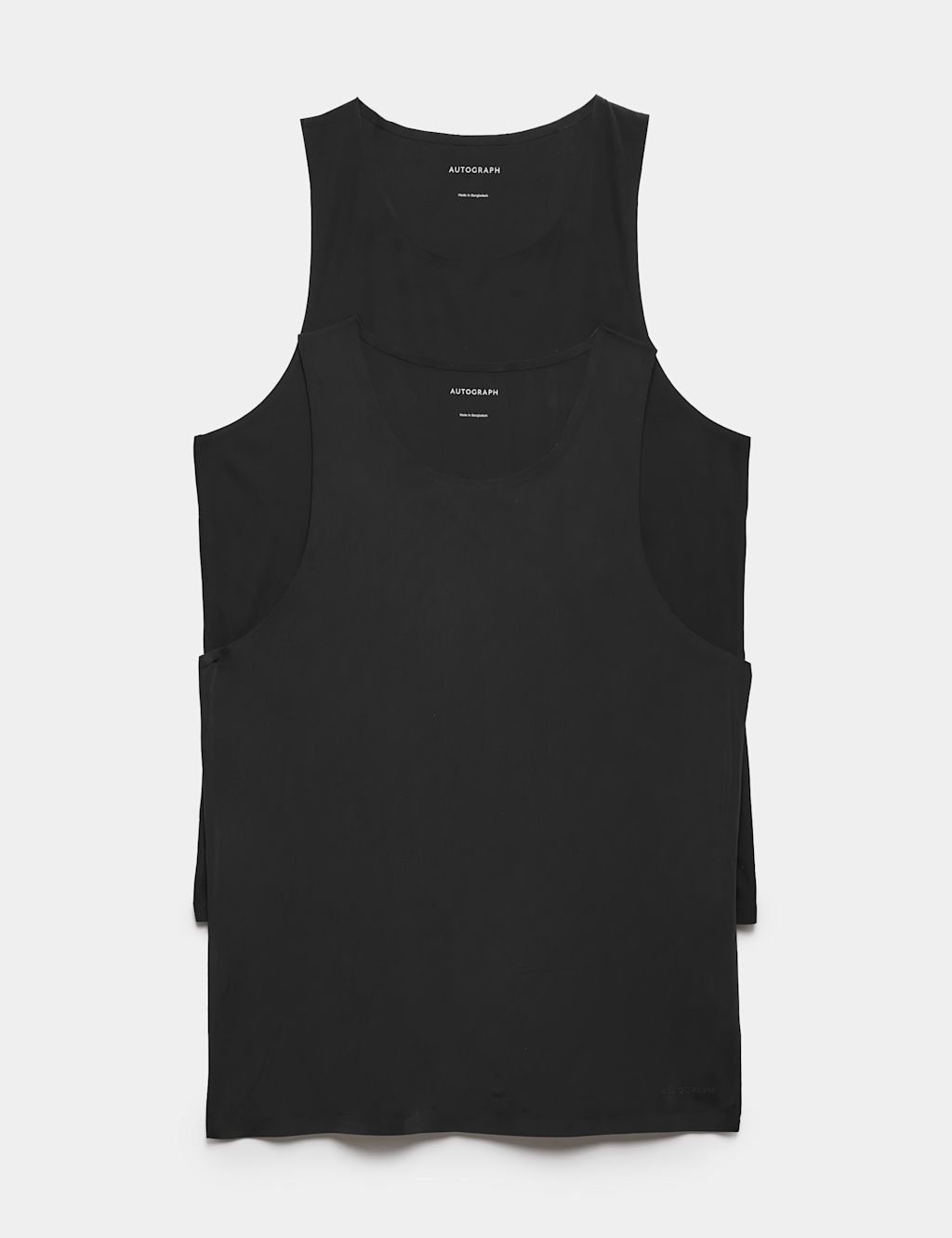 Autograph 2 Pack Body Invisibles&trade; Stretch Sleeveless Vests - 2XL - Black, Black