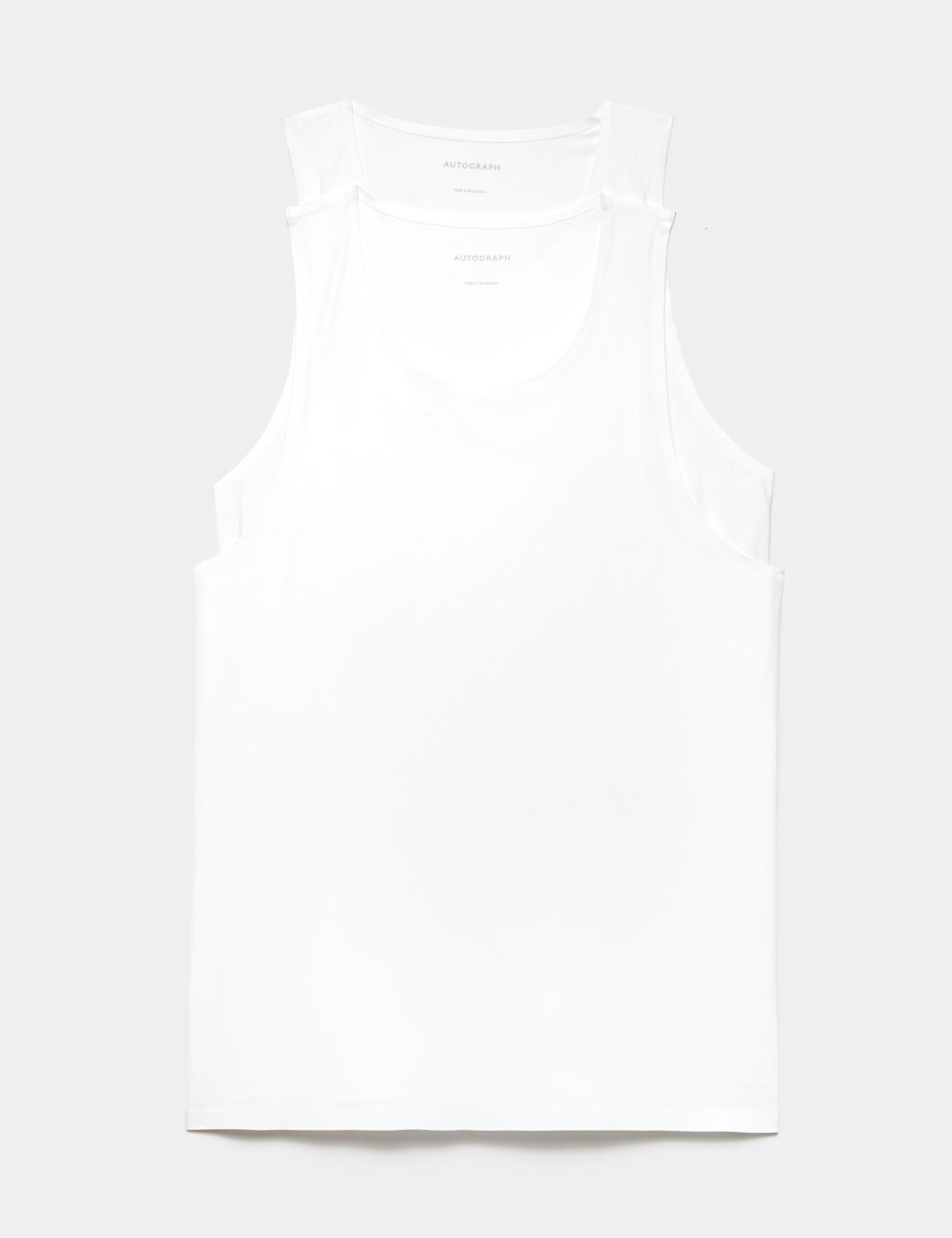 Autograph 2 Pack Body Invisibles&trade; Stretch Sleeveless Vests - M - White, White