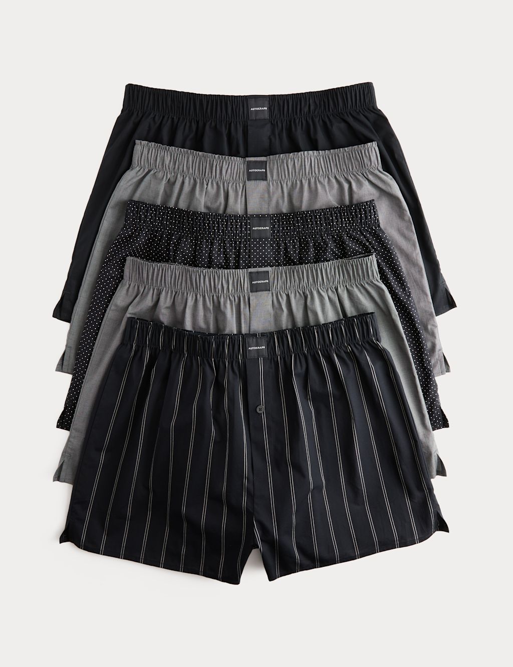 Autograph 5 Pack Supima Cotton Rich Woven Boxers - L - Black Mix, Black Mix