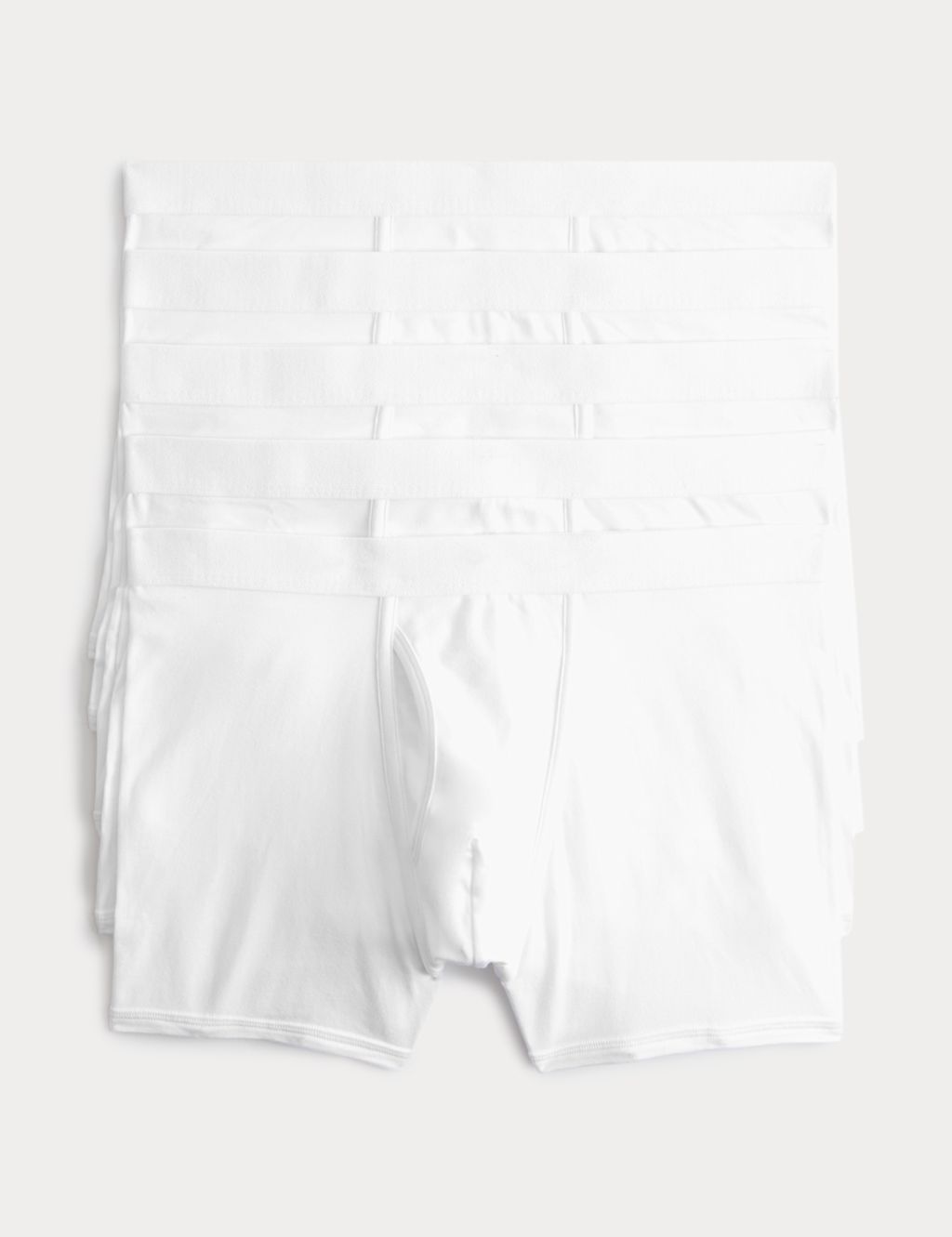 M&S 5 Pack Cotton Stretch Cool & Fresh&trade; Trunks - 2XL - White, White