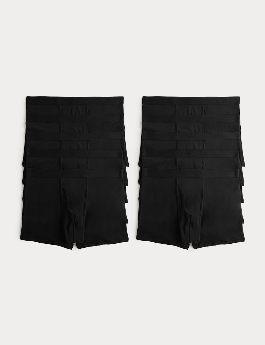 M&S 10 Pack Cotton Rich Cool & Fresh&trade; Trunks - 2XL - Black, Black