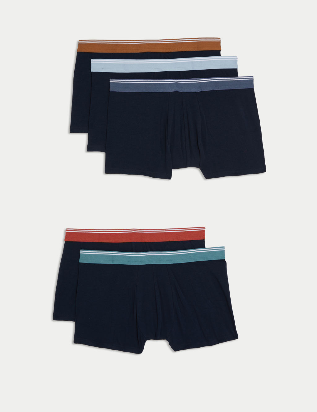 M&S 5pk Cotton Rich Cool & Fresh™ Hipsters - Dark Navy, Dark Navy