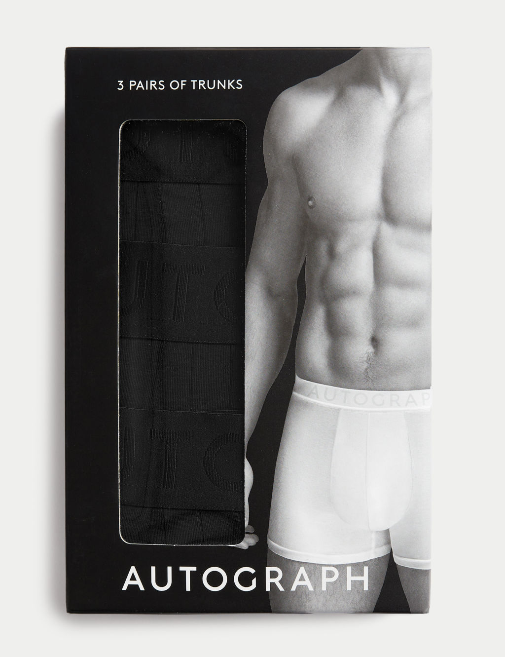 Autograph 3 Pack Supima Cotton Drop Needle Trunks Box - 2XL - Black, Black