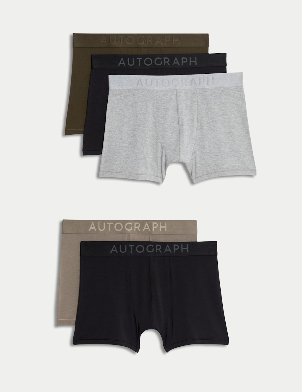 Autograph 5 Pack Modal Rich 360 Flex&trade; Trunks - 2XL - Black Mix, Black Mix