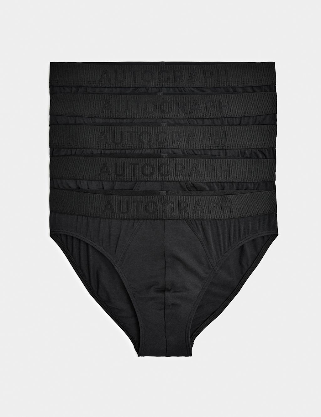 Autograph 5 Pack Supersoft Mid Briefs - XL - Black Mix, Black Mix