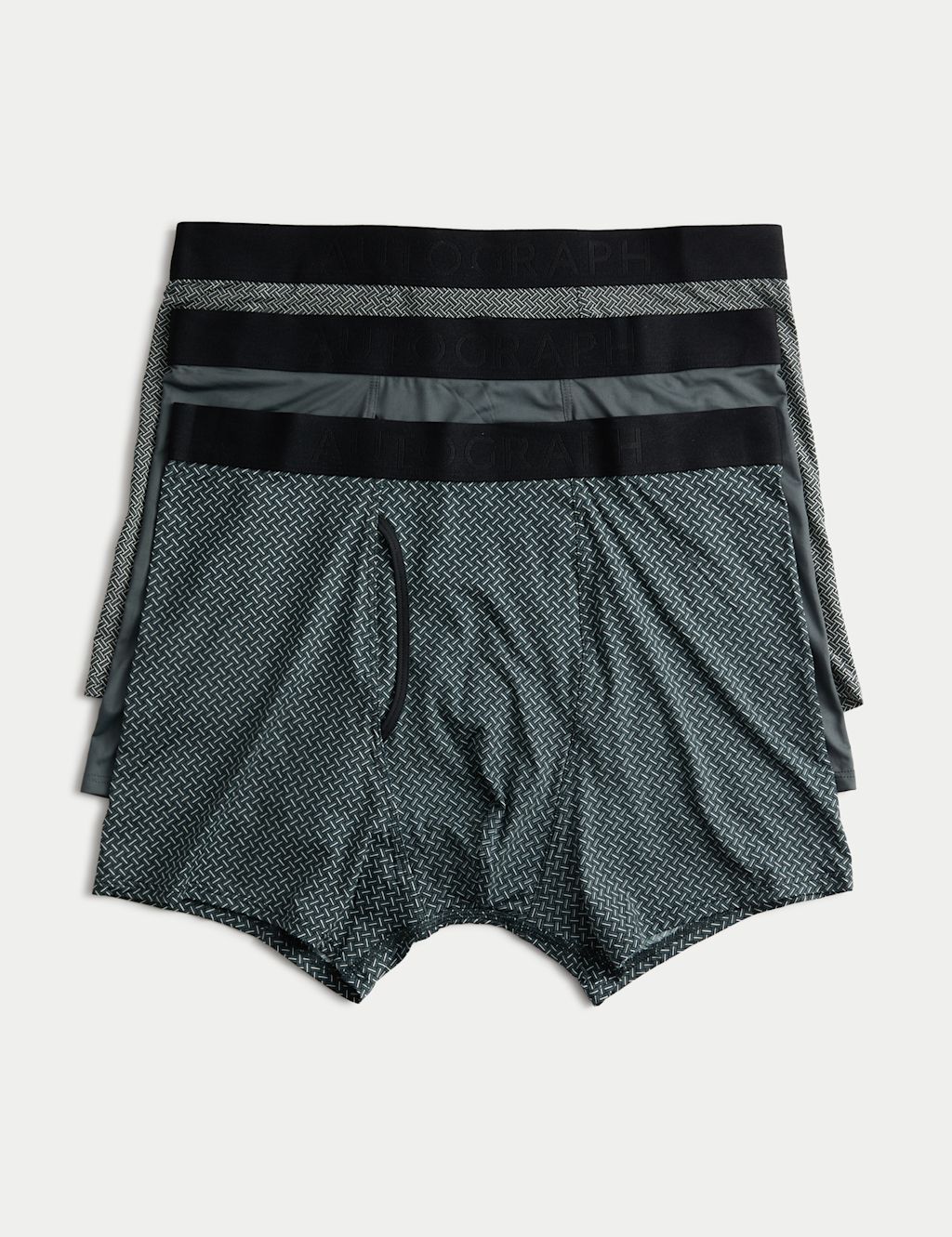Autograph 3 Pack Microskin Geometric stretch Trunks - Black Mix, Black Mix