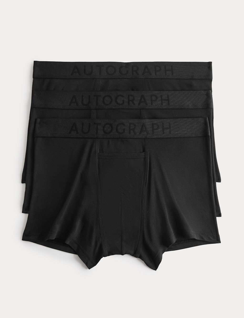 Autograph 3 Pack Modal Stretch 360 Flex Horizontal Fly Trunks - 2XL - Black, Black