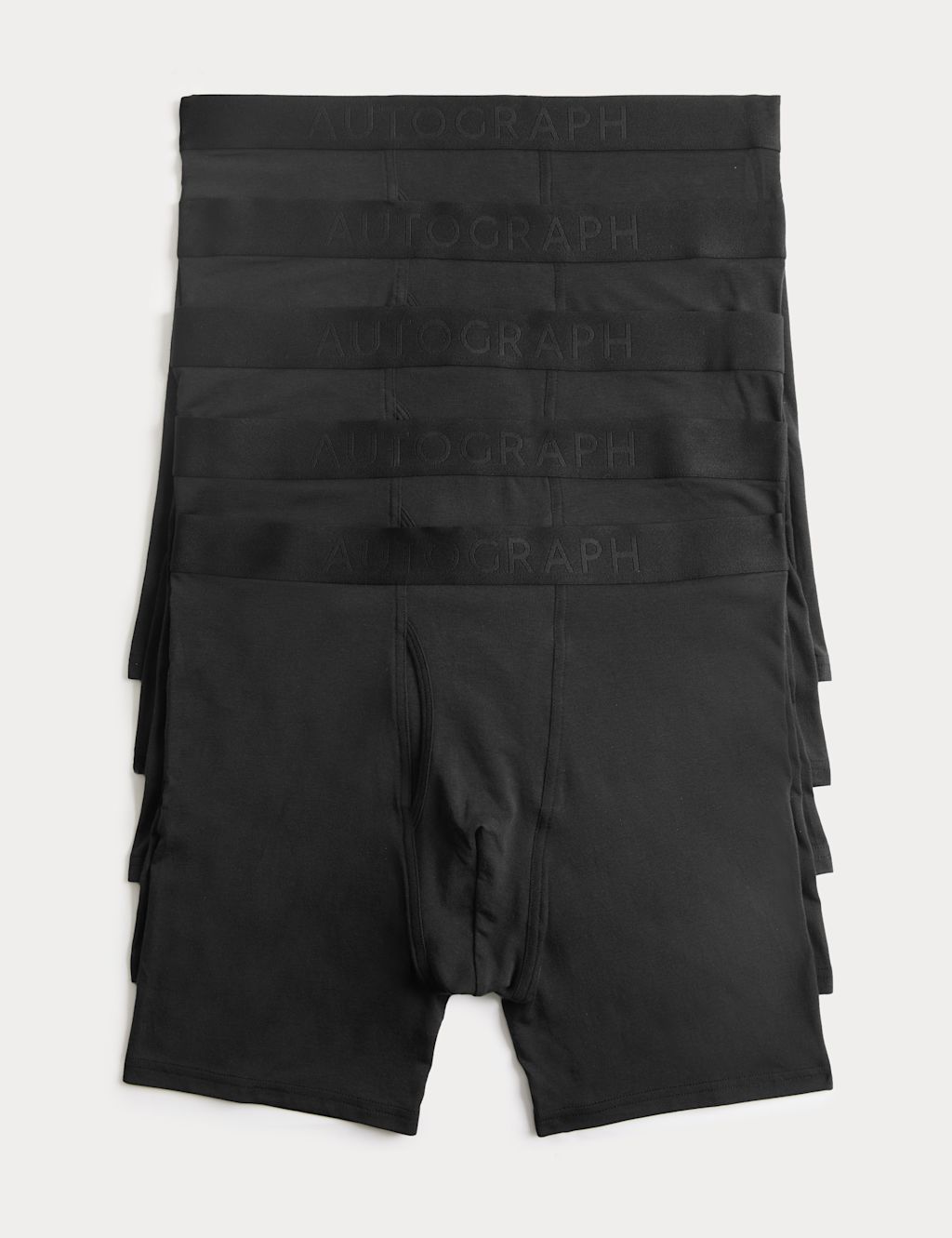 Autograph 5 Pack Supima Cotton Modal Longer Length Trunks - M - Black, Black
