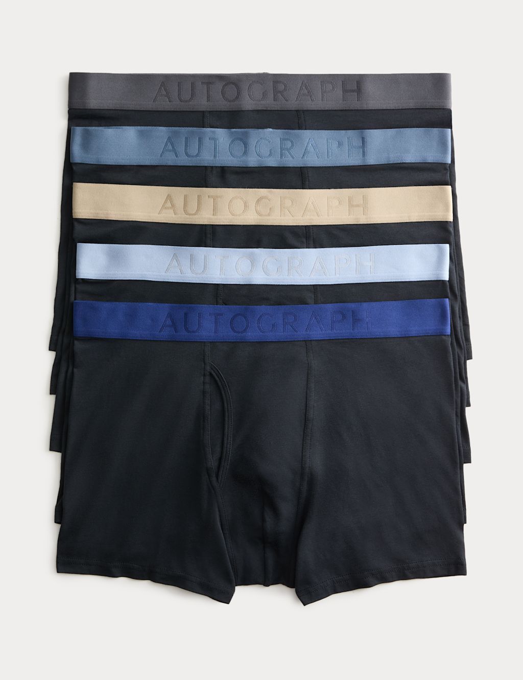 Autograph 5 Pack Supersoft Cotton Trunks - S - Black, Black
