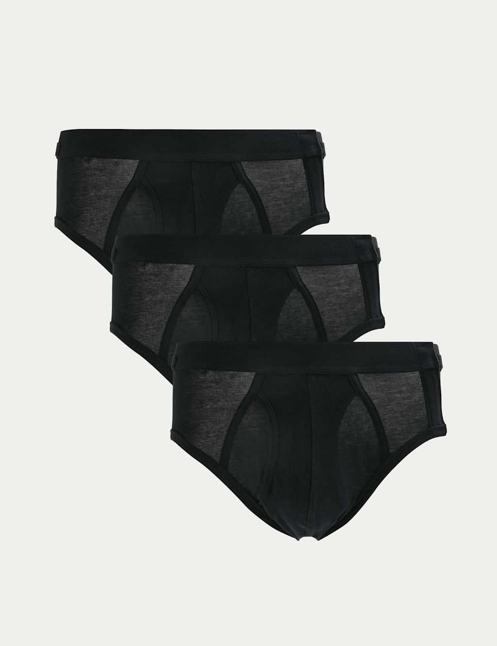 M&S 3 Pack Adaptive Cotton Rich Cool & Fresh&trade; Briefs - 2XL - Black, Black