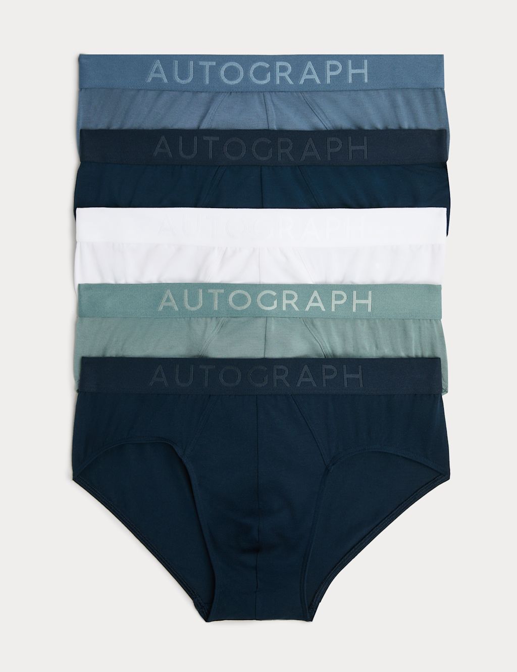 Autograph 5 Pack Modal Stretch 360 Flex Briefs - L - Blue Mix, Blue Mix