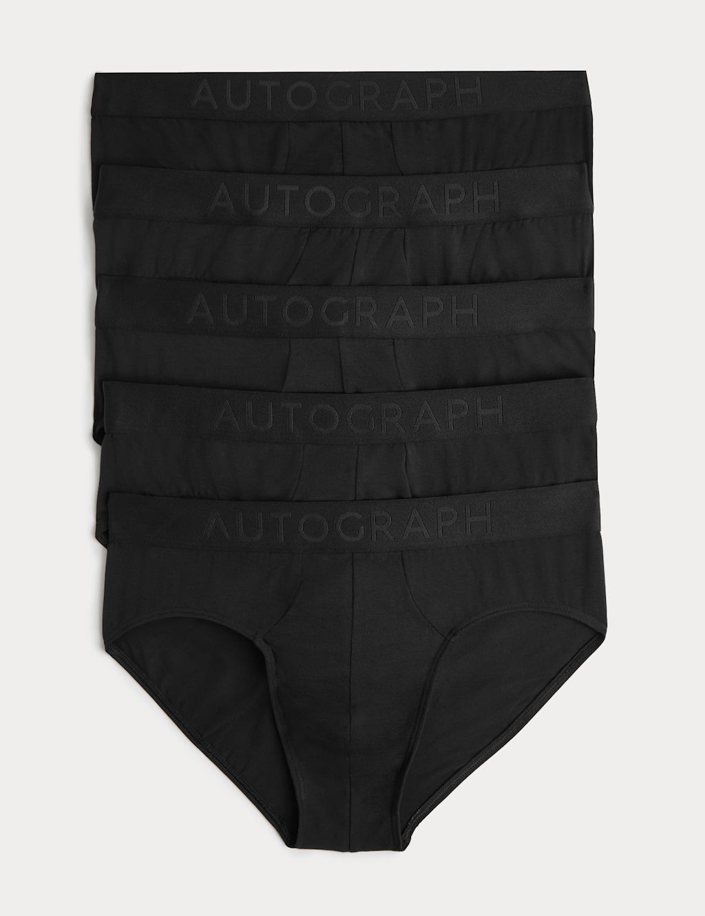 Autograph 5 Pack Modal Stretch 360 Flex Briefs - M - Black, Black