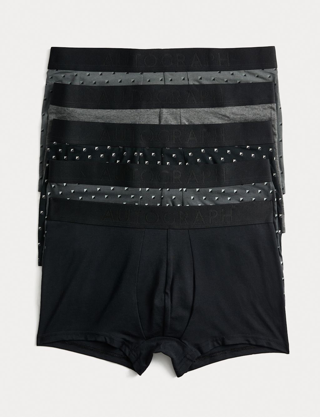 Autograph 5 Pack Supima Cotton Modal Geo Hipsters - XL - Black Mix, Black Mix