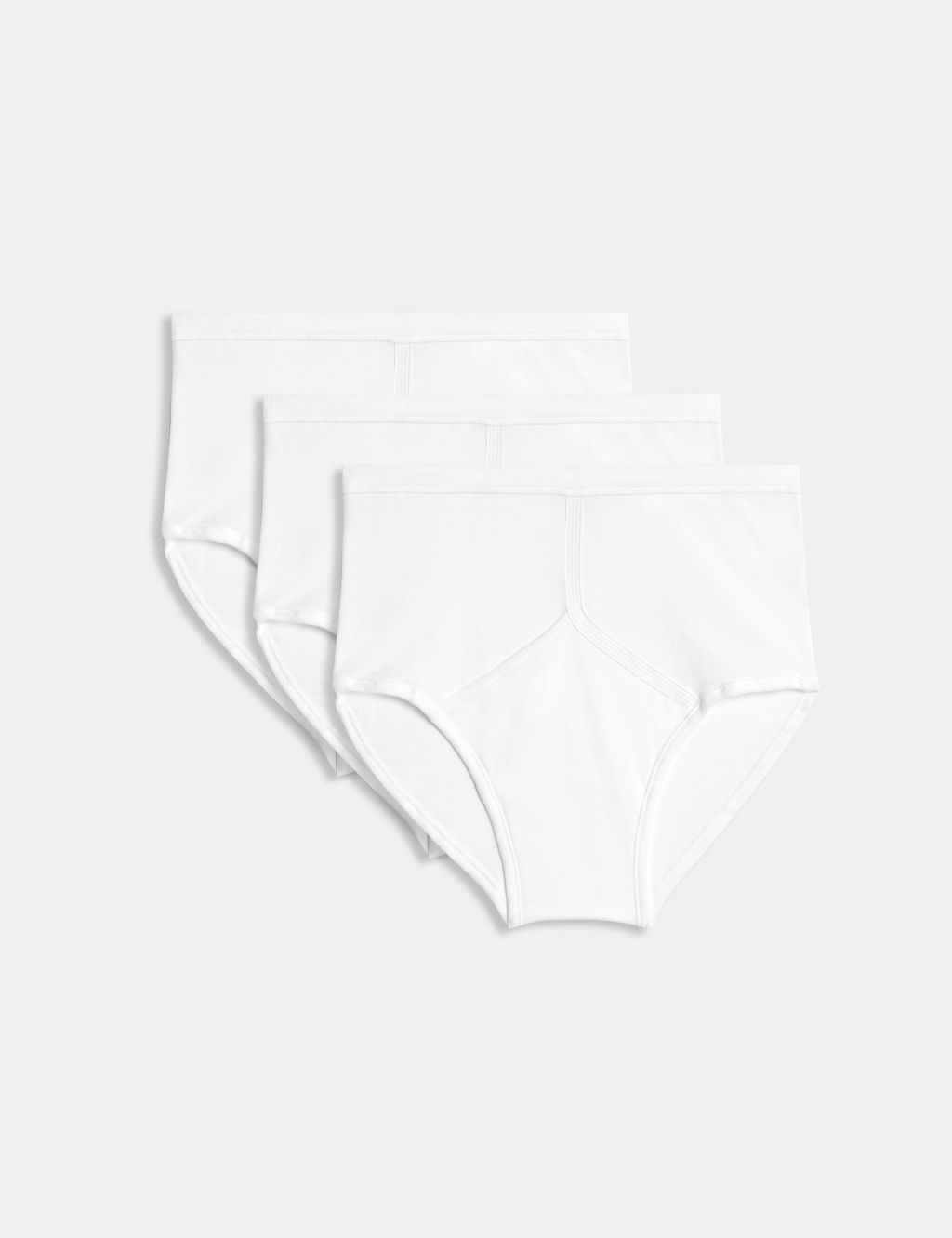 M&S 3 Pack Pure Cotton StayNew&trade; High Waist Briefs - 2XL - White, White