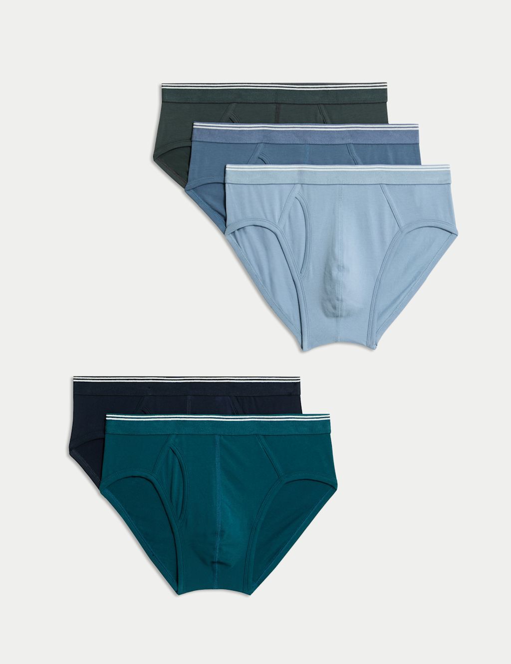 M&S 5 Pack Cotton Rich Cool & Fresh&trade; Briefs - L - Multi, Multi