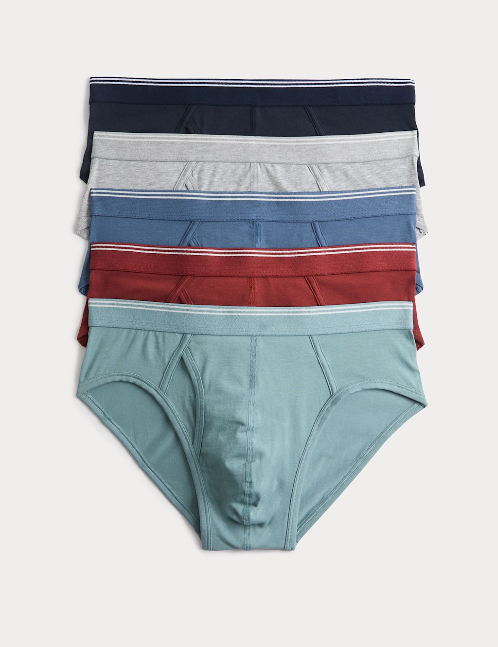M&S 5 Pack Cotton Stretch Briefs - 2XL - Multi, Multi