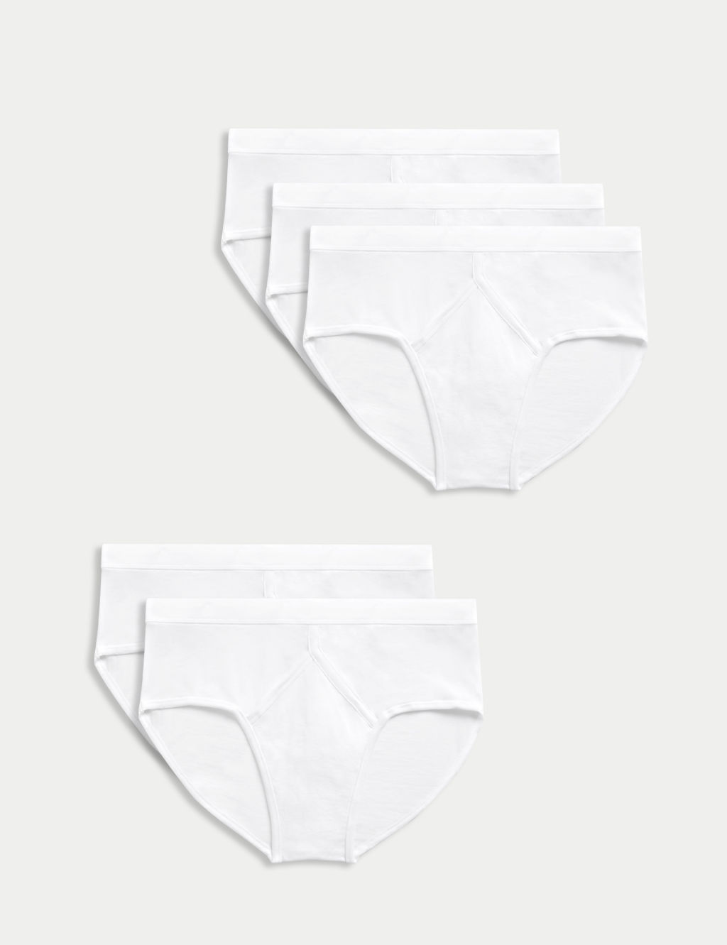 M&S 5pk Essential Cotton Briefs - XL - White, White