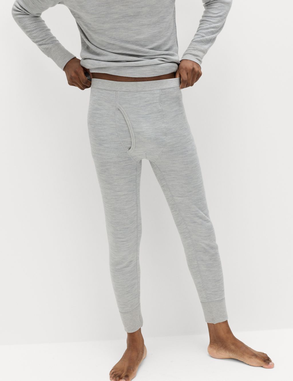M&S Heatgen&trade; Maximum Thermal Long Johns - 2XL - Grey Marl, Grey Marl